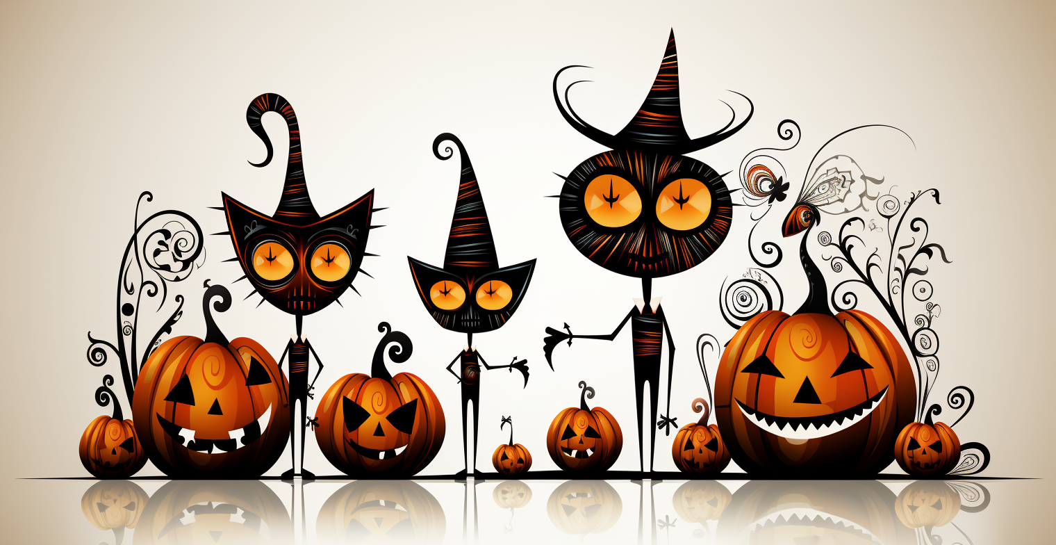 Cute Halloween Motive in Picasso Style