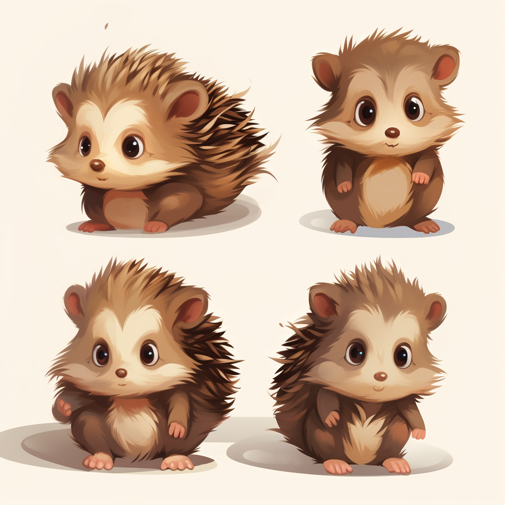 Sweet baby hedgehog on white background