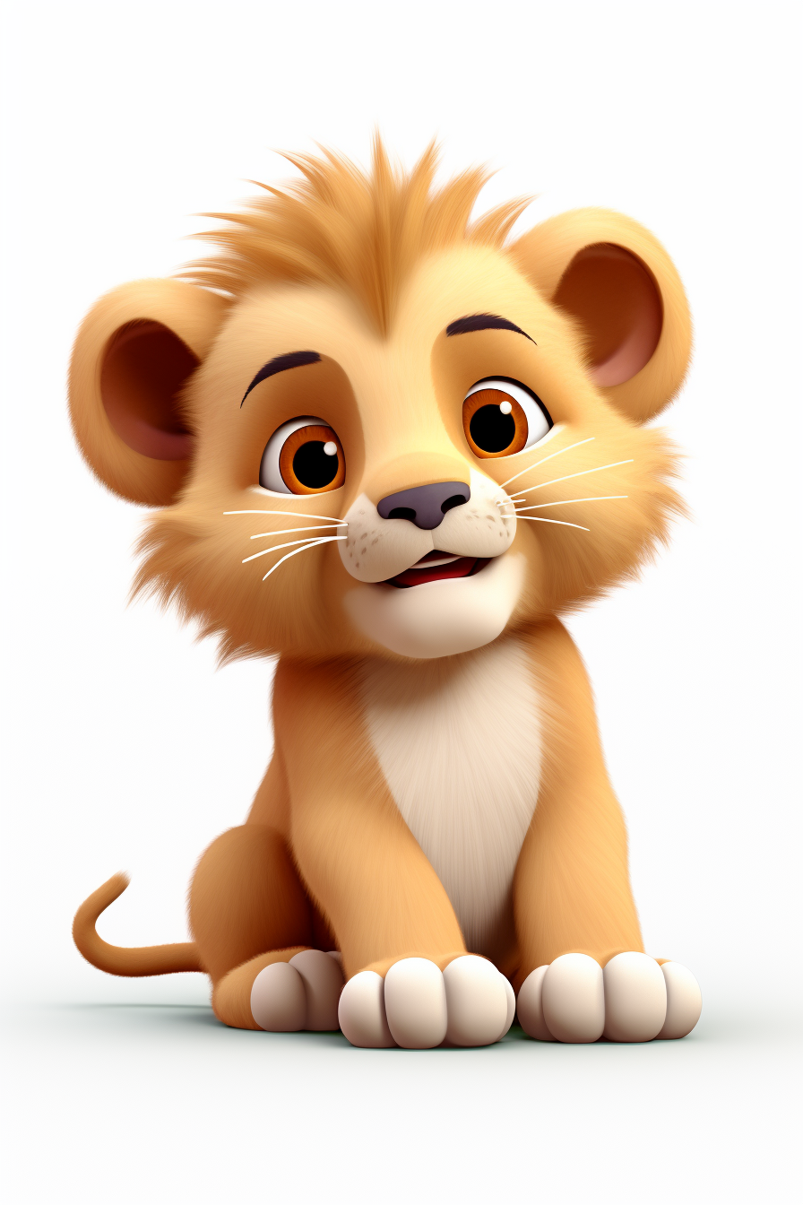 Cute lion in line style