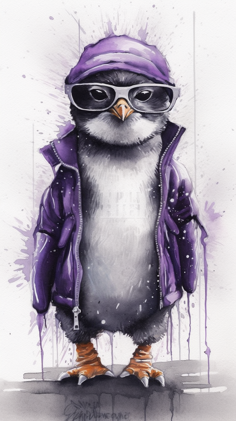 Cute Penguin with Glasses