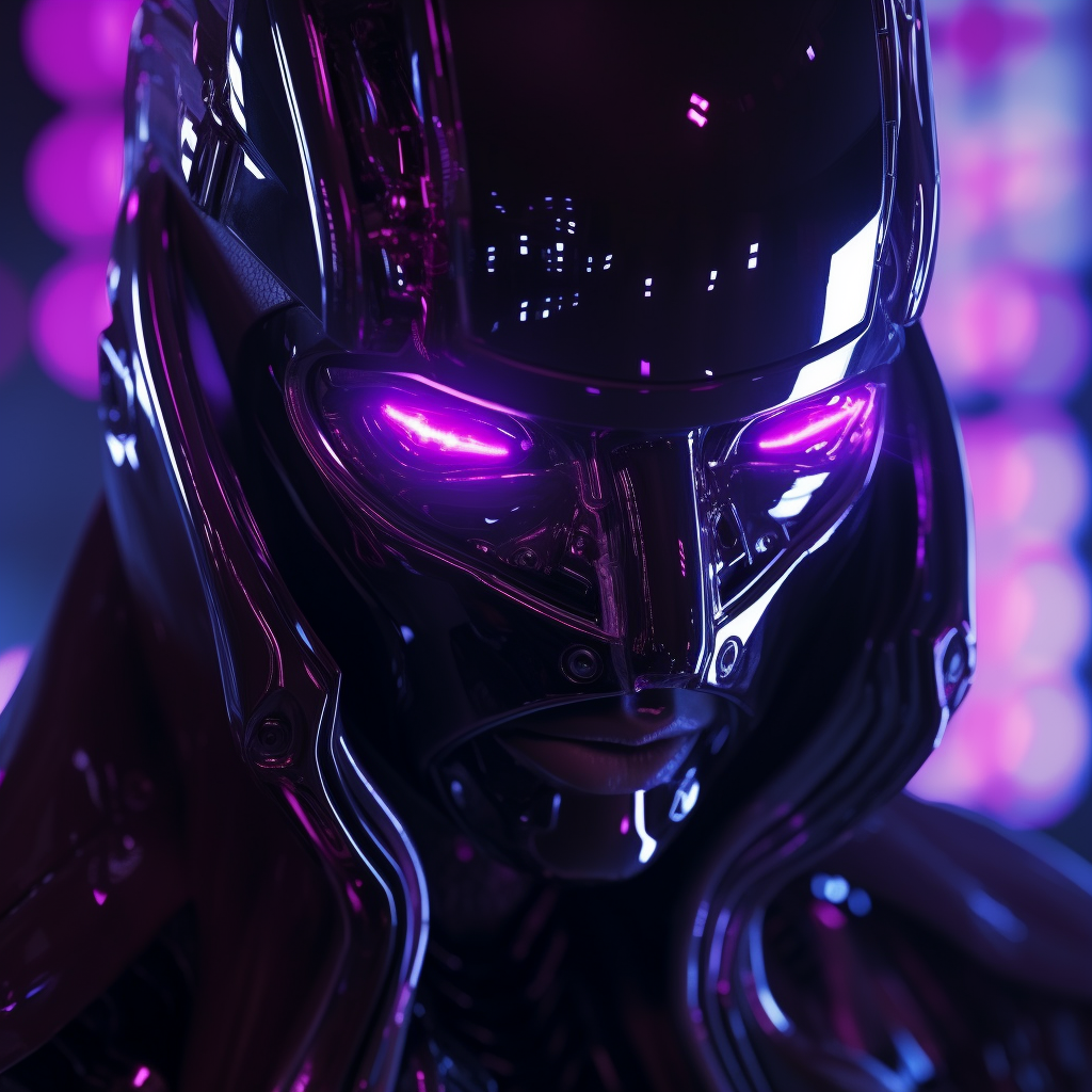 Cyber Shiney Purple Person with Neon Highlights