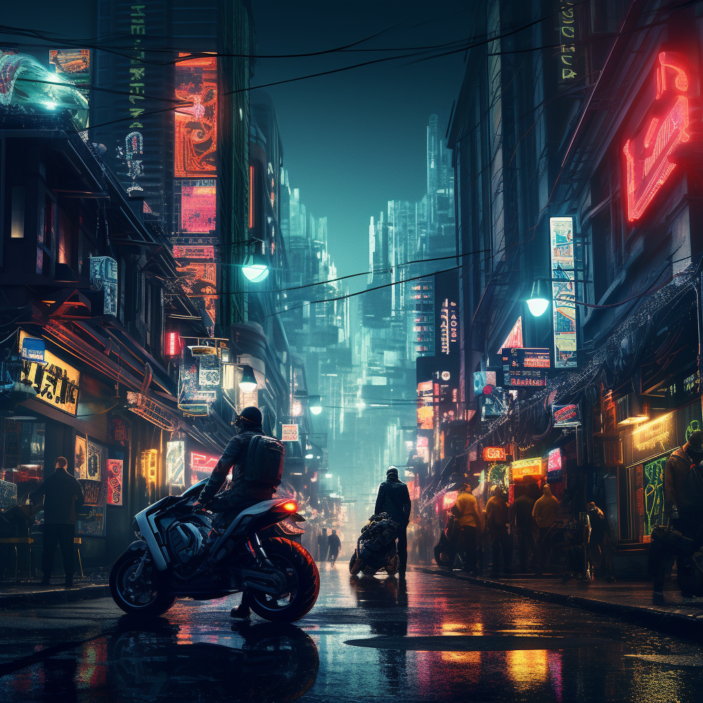 Stunning cyberpunk cityscape at night