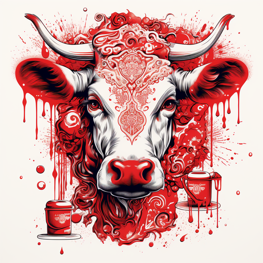 Logo design with dairy and red ink