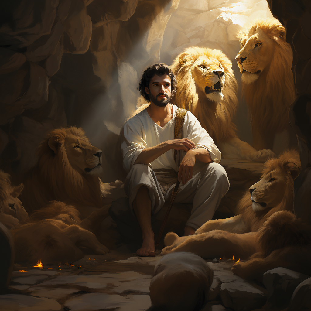 Artistic Impression of Daniel in the Lions Den