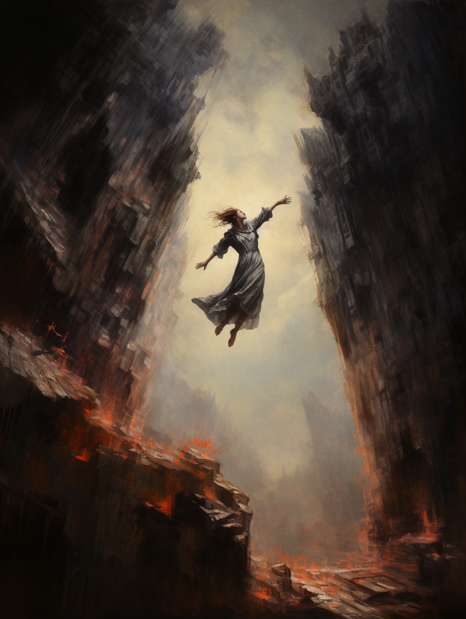 Dark Fantasy Angel Cliff Jump