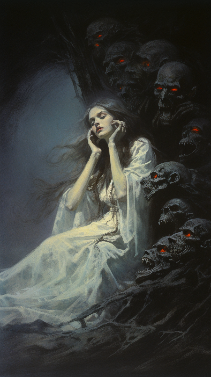 Female nightmares ghosts dark fantasy book art