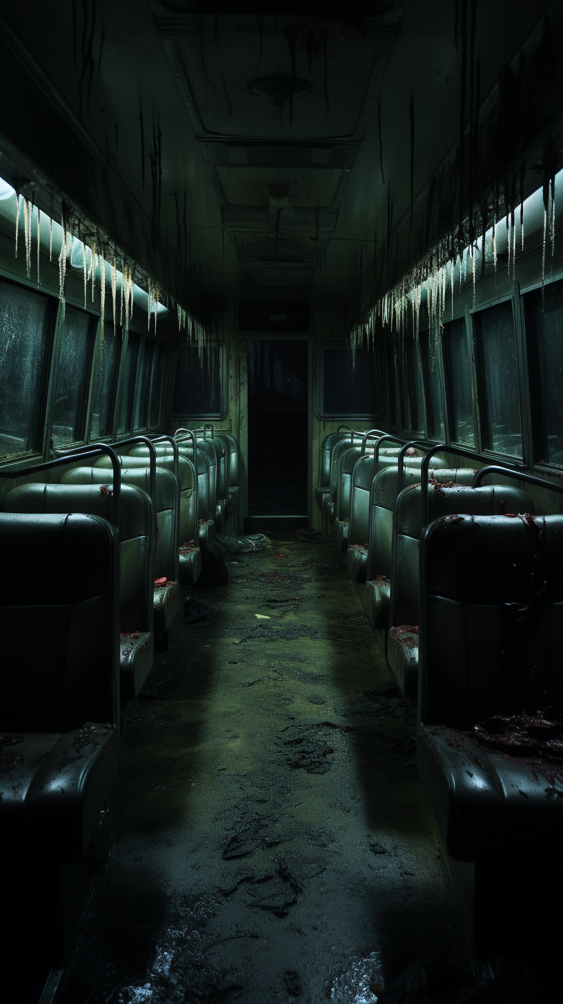 Dark horror bus driver image