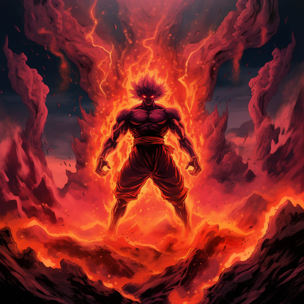 Lava erupting on DBZ Namek