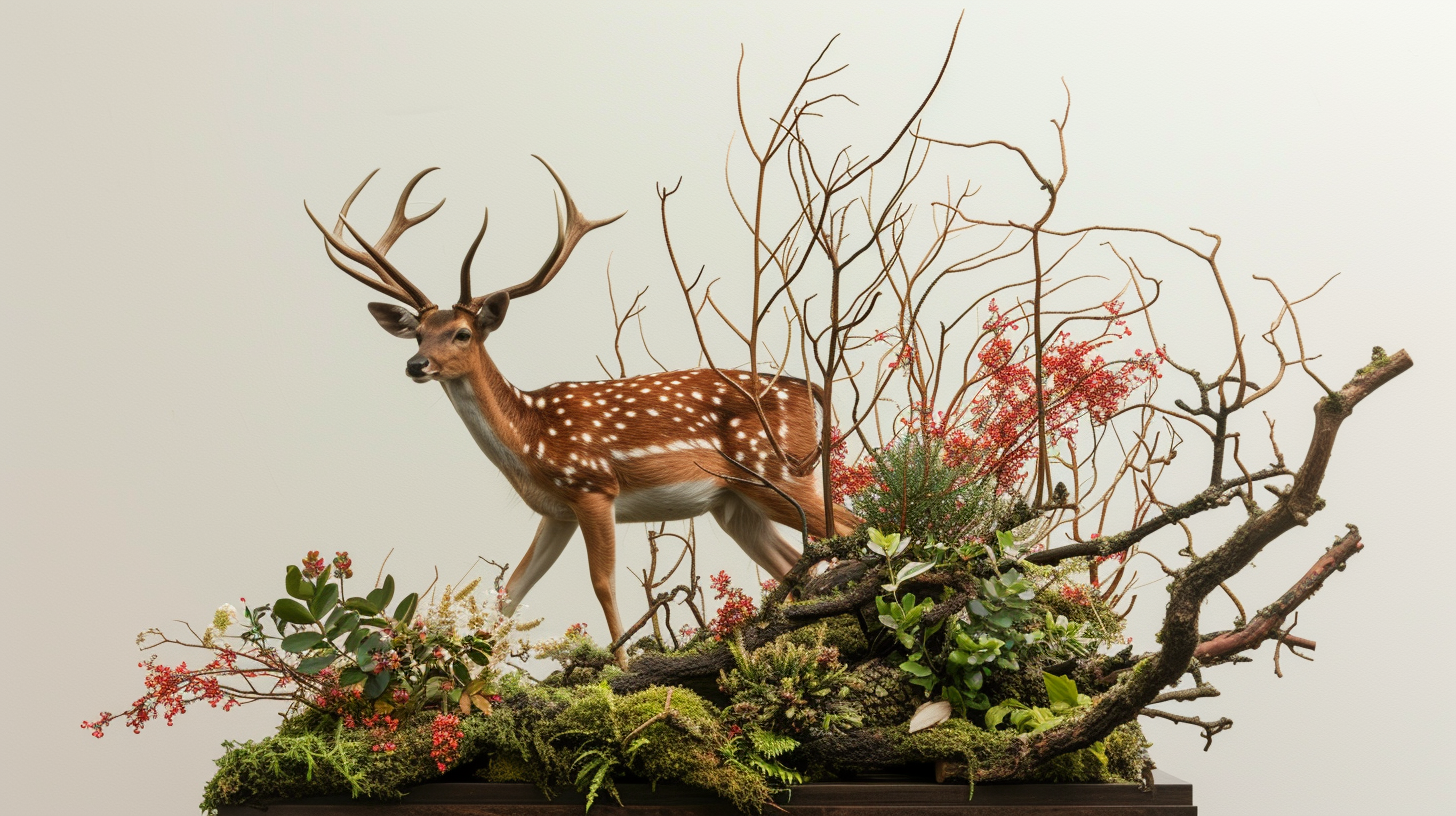 Deer Harlequin Larch Sculptural Arrangements