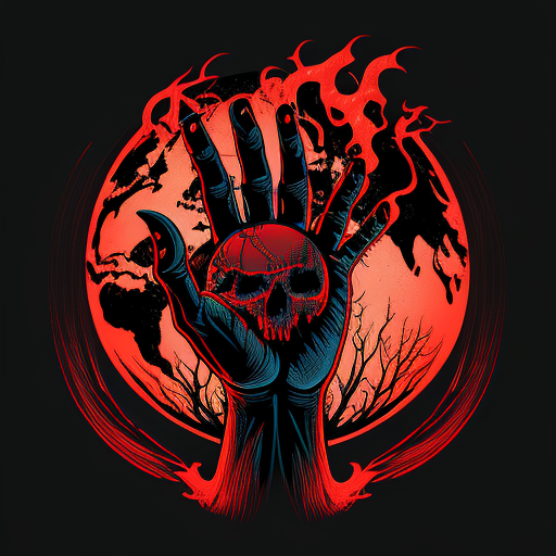 Demon hands holding globe vector