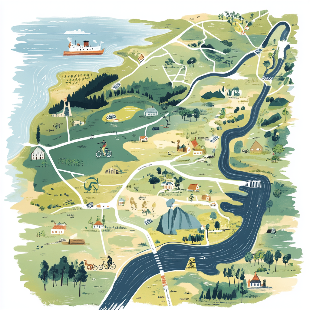 Detailed Map Dronninglund Forest Denmark
