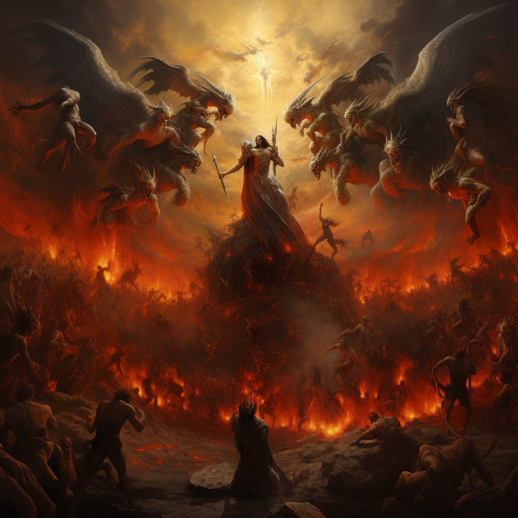 Image depicting epic devil rebellion and sin of pride