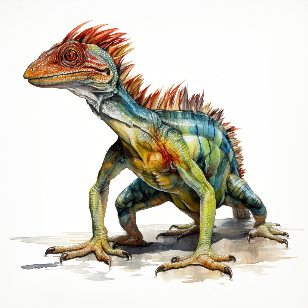 Dilophosaurus Dinosaur on White Background