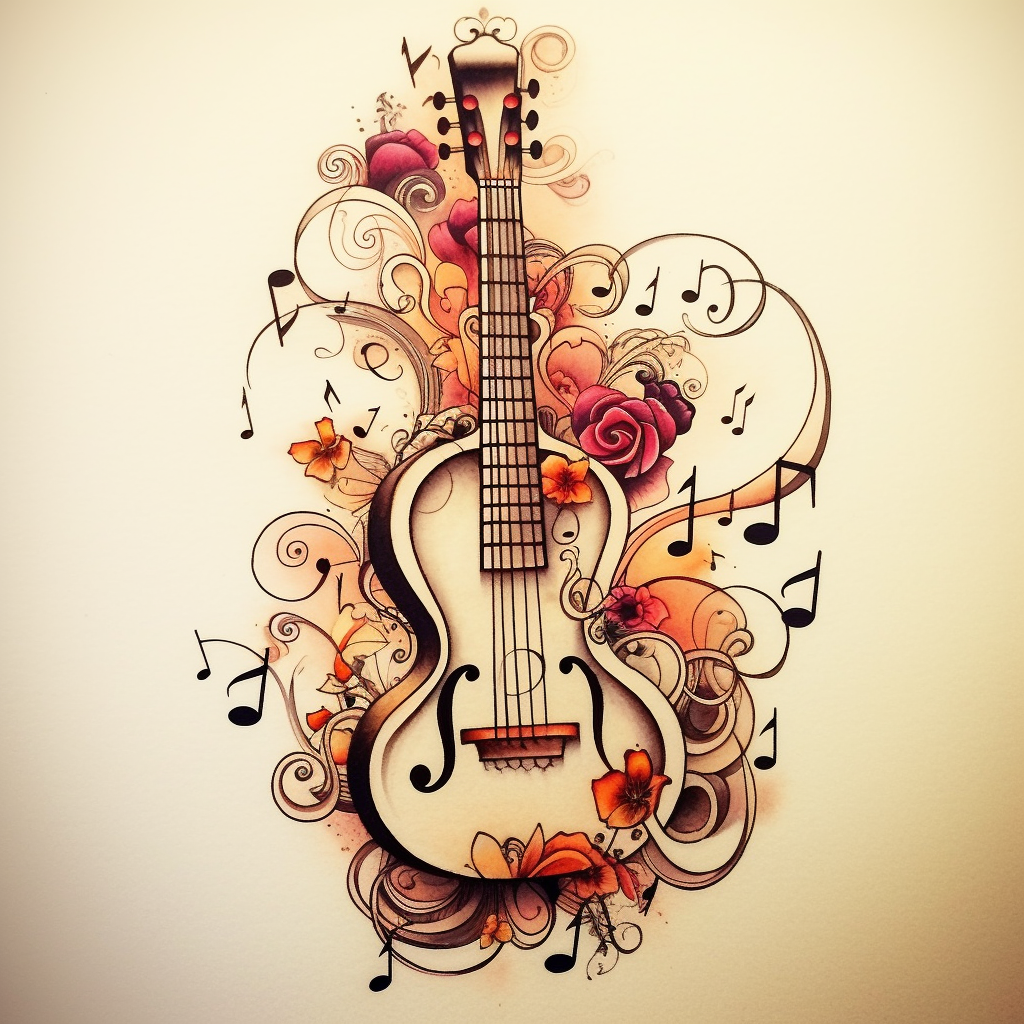 Disney music tattoo design