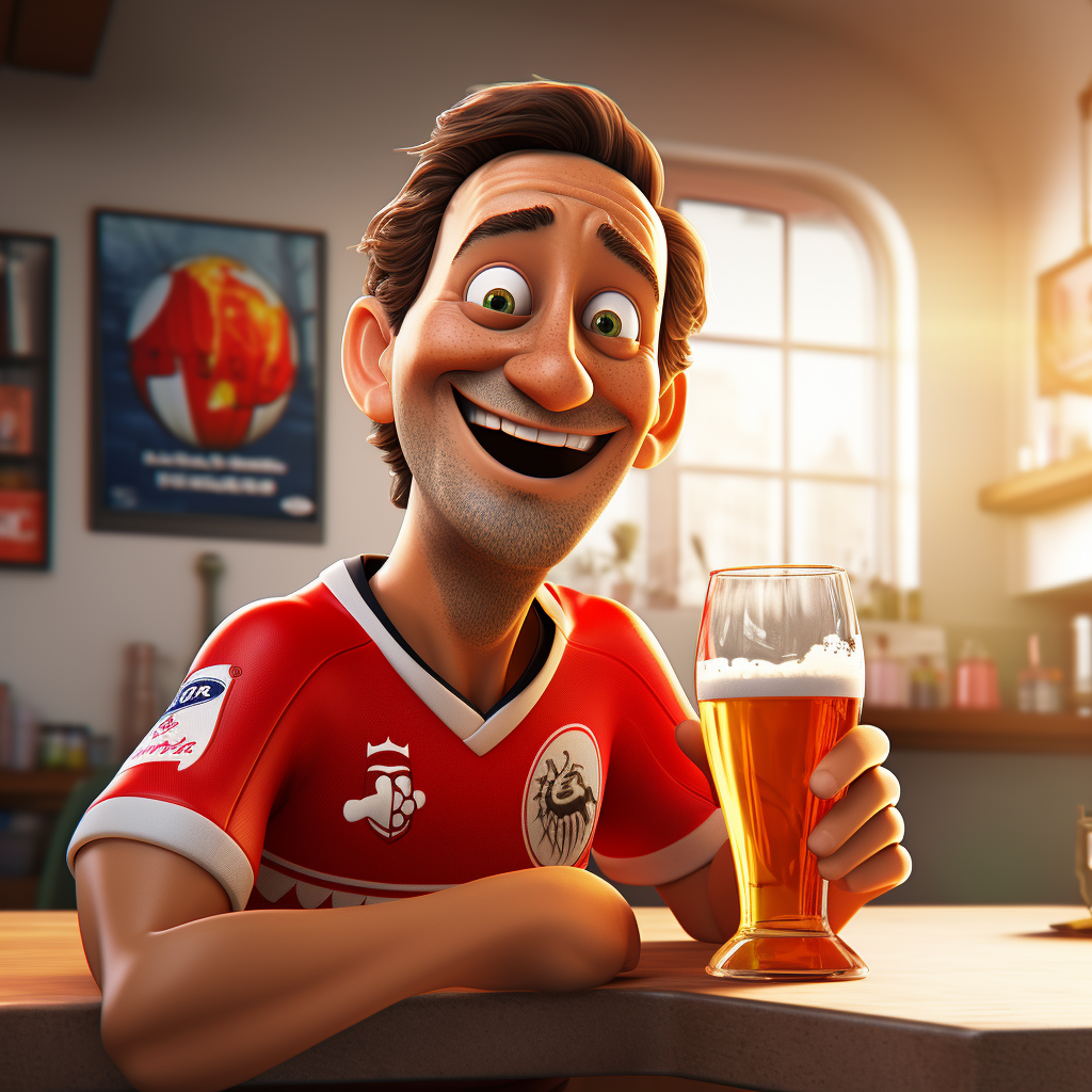 Disney Pixar Film Poster Animation with Roger Schmidt Drinking Beer