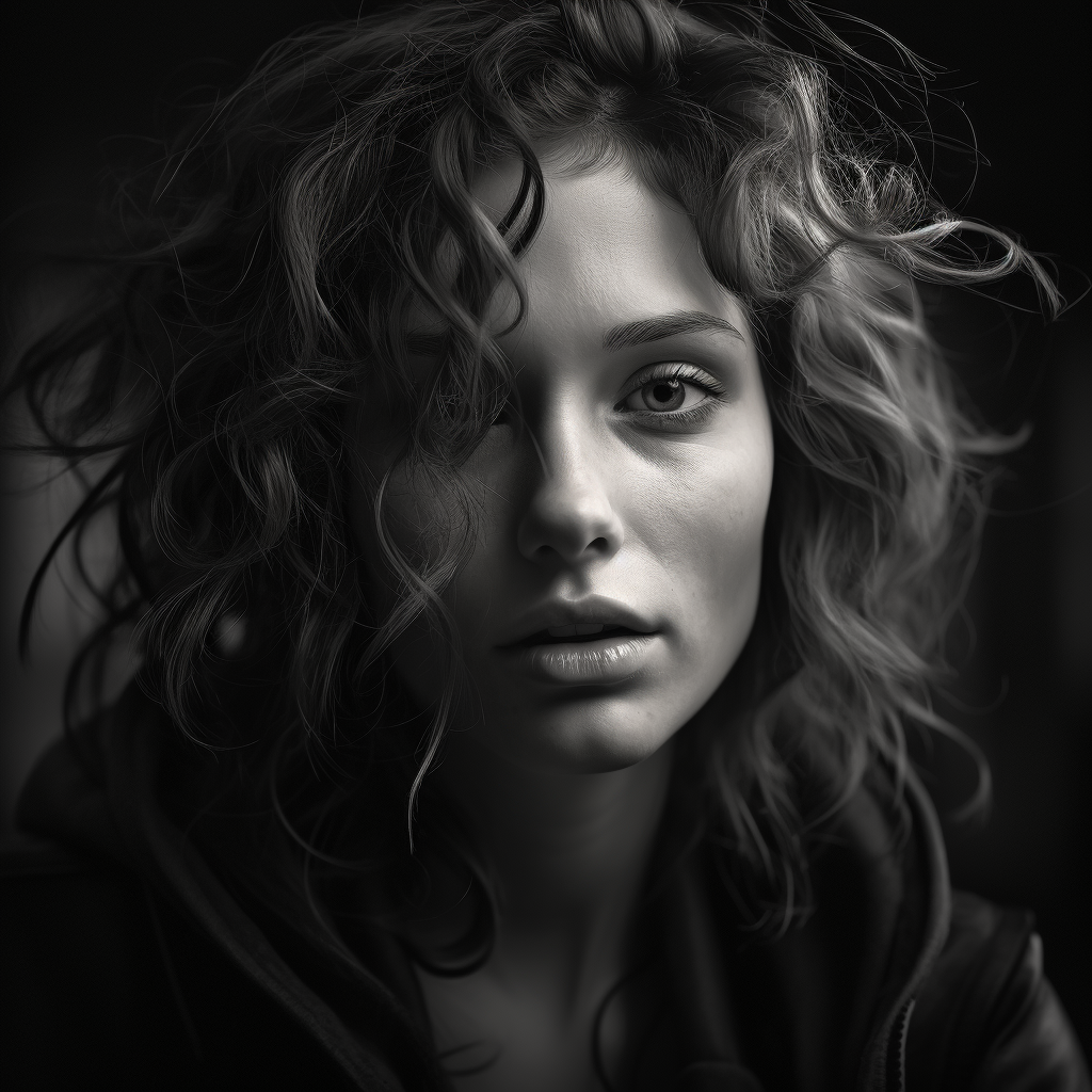 Photorealistic image of distrustful woman