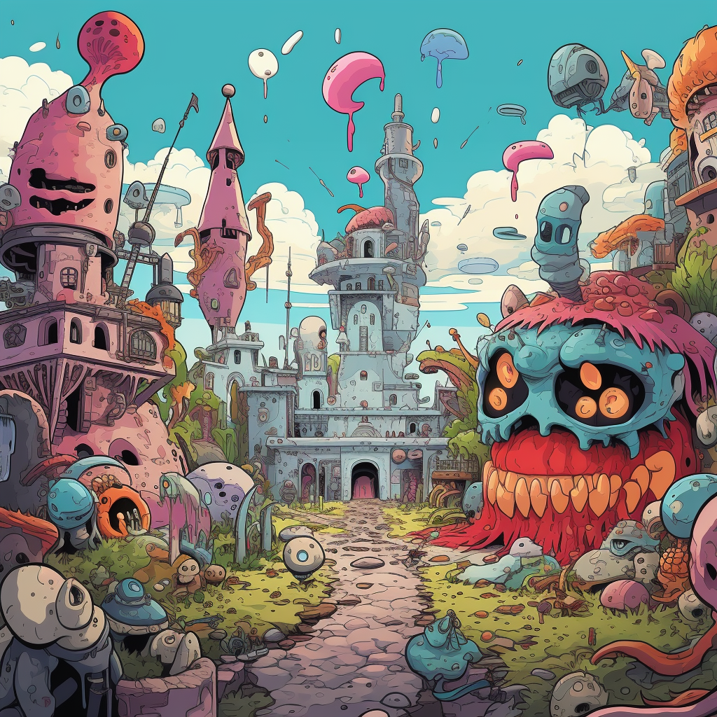 Whimsical D&D inspired cartoon image