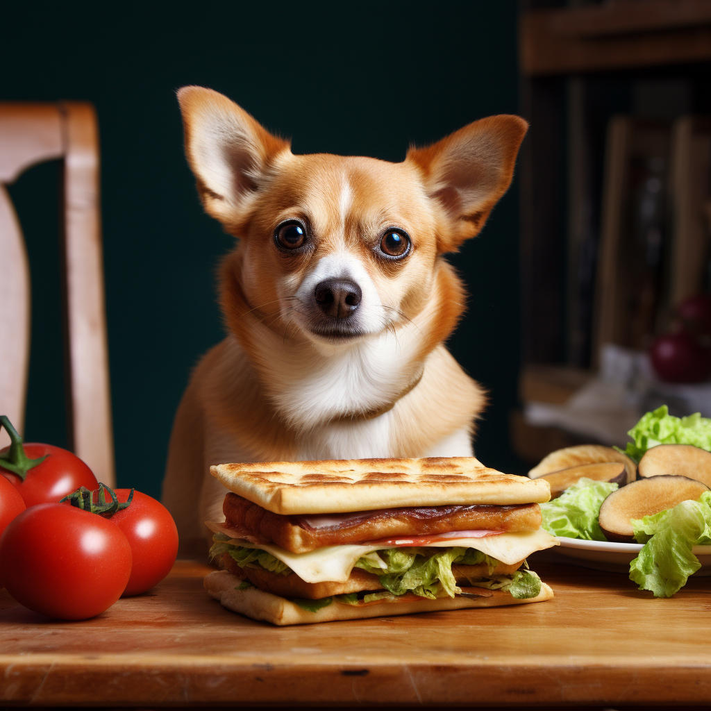 Adorable dog panini sandwich