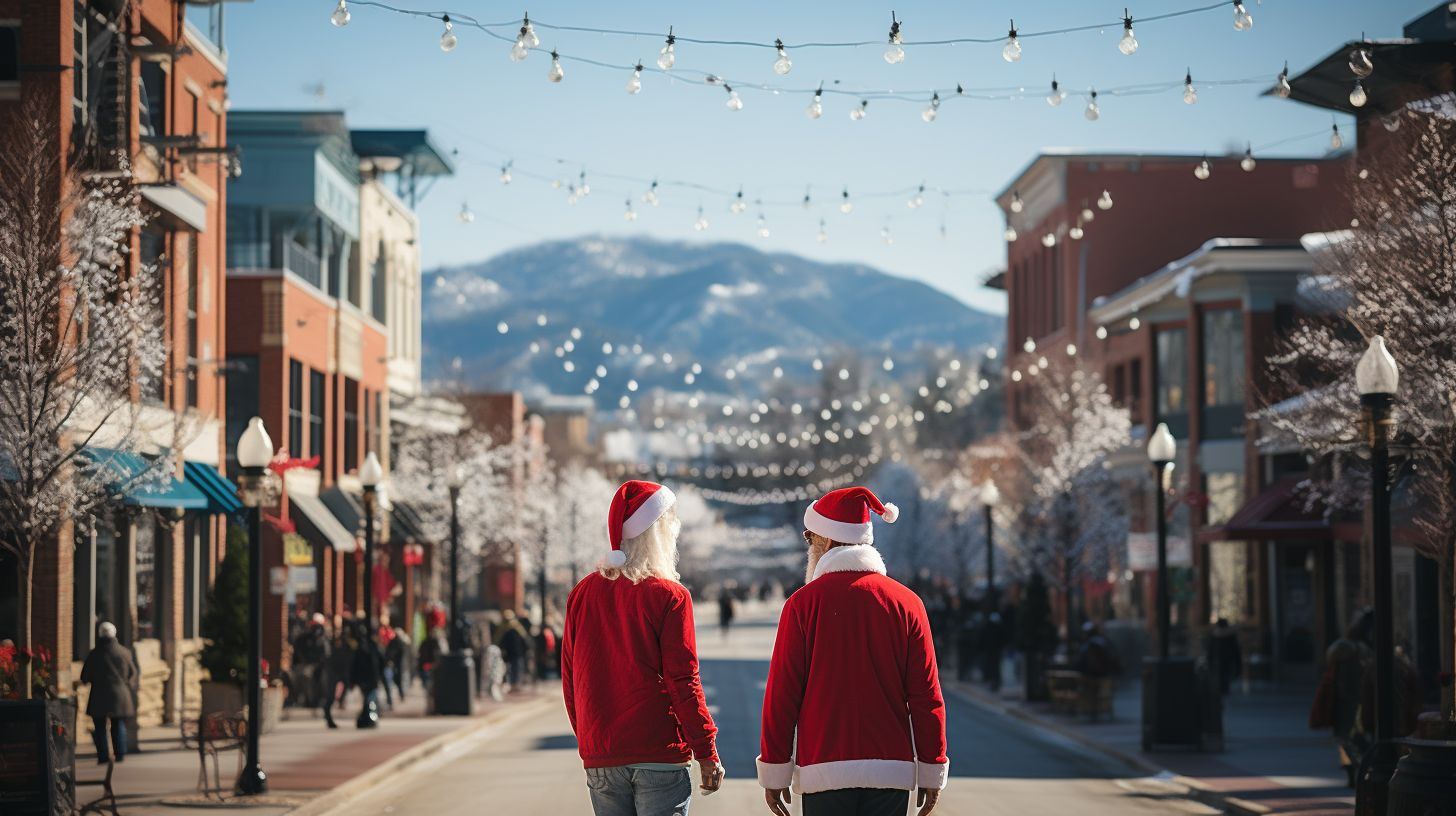 Festive characters in downtown Asheville