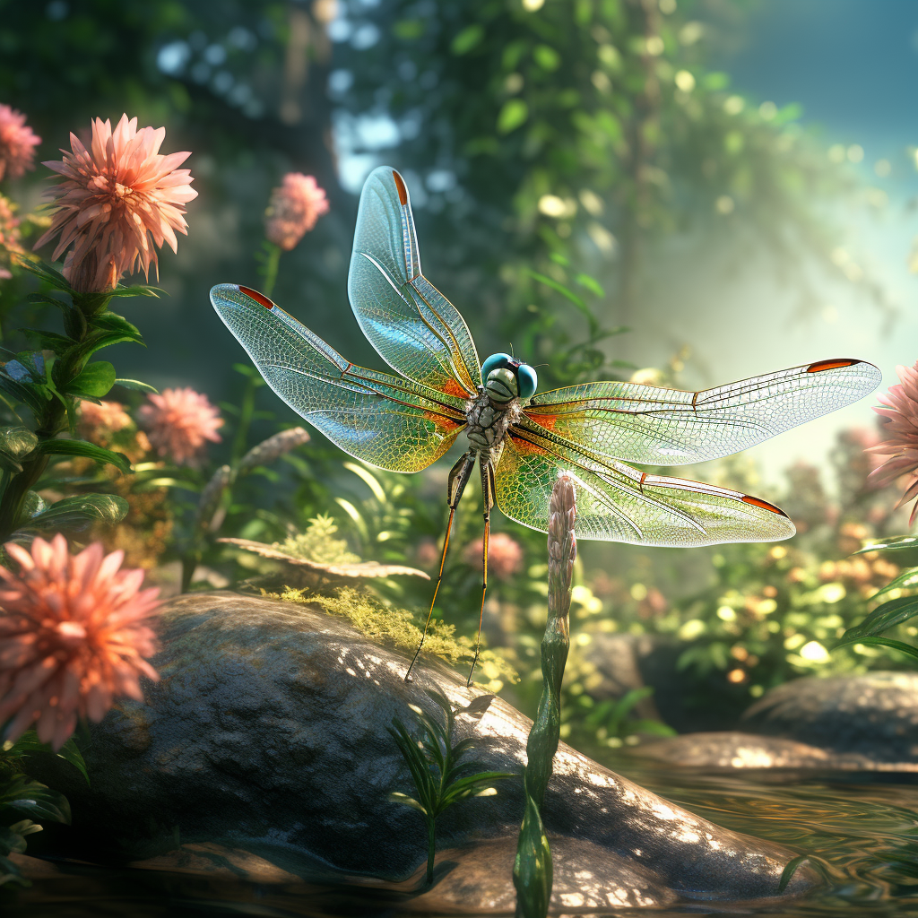 Dragonflies in magical realism art