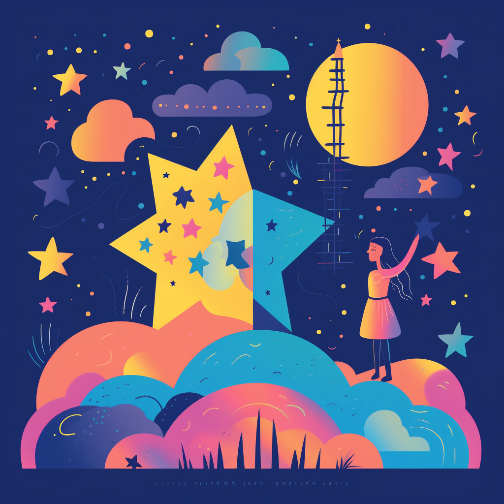Vibrant biblical Catholiccore art of dreamt stars