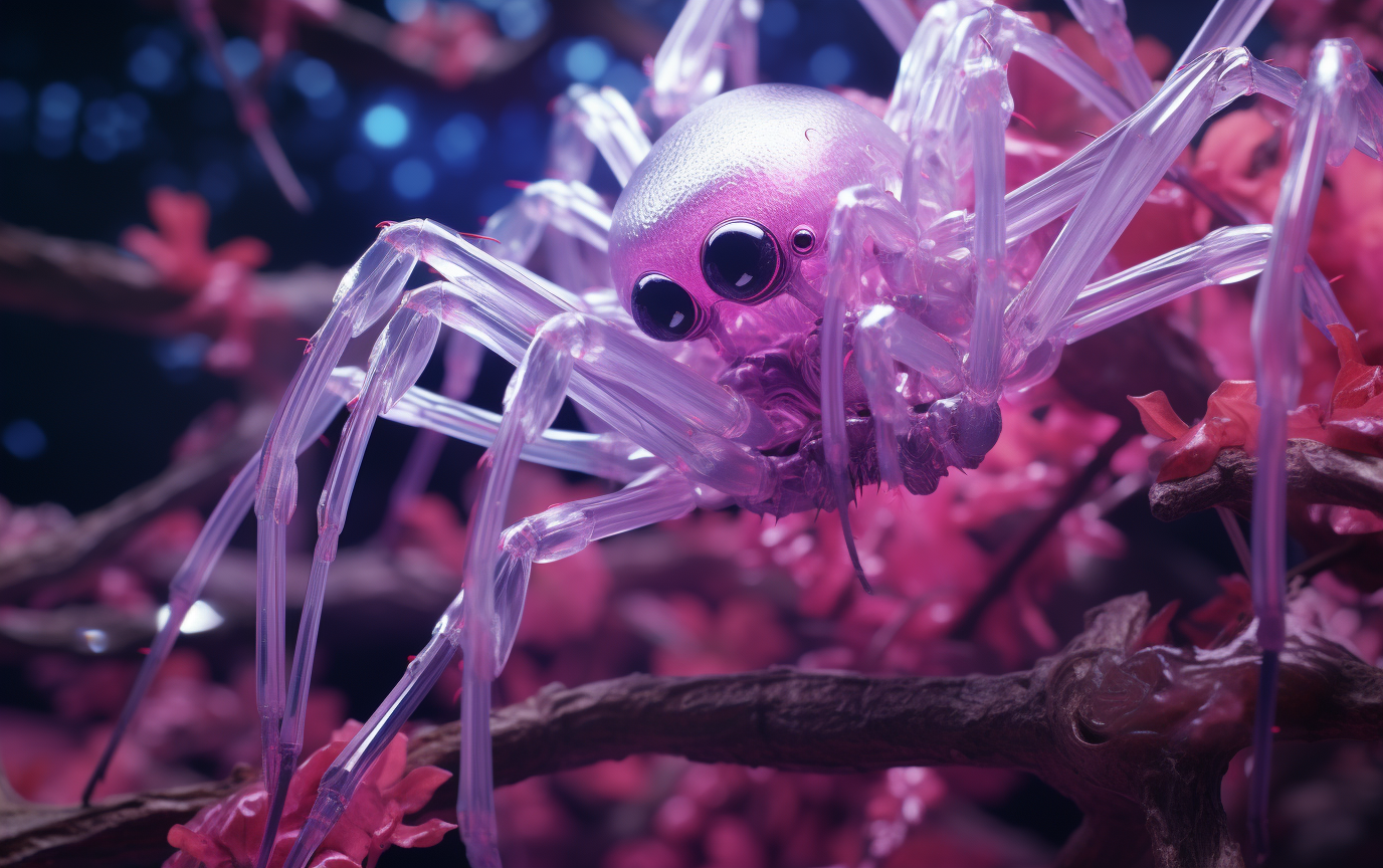 Glamorous Hayao Miyazaki-inspired dreamlike spiders