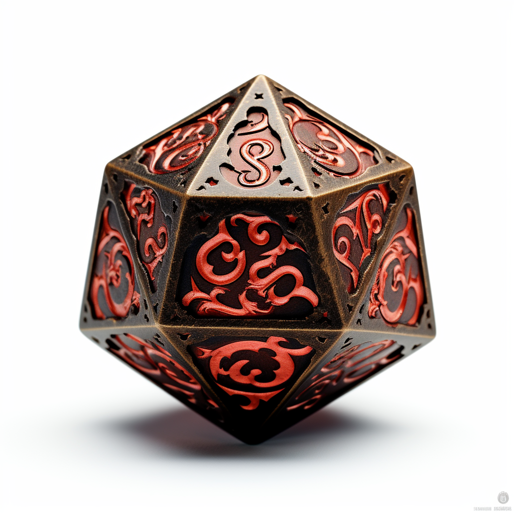 Dungeons and Dragons dice rolled a 20