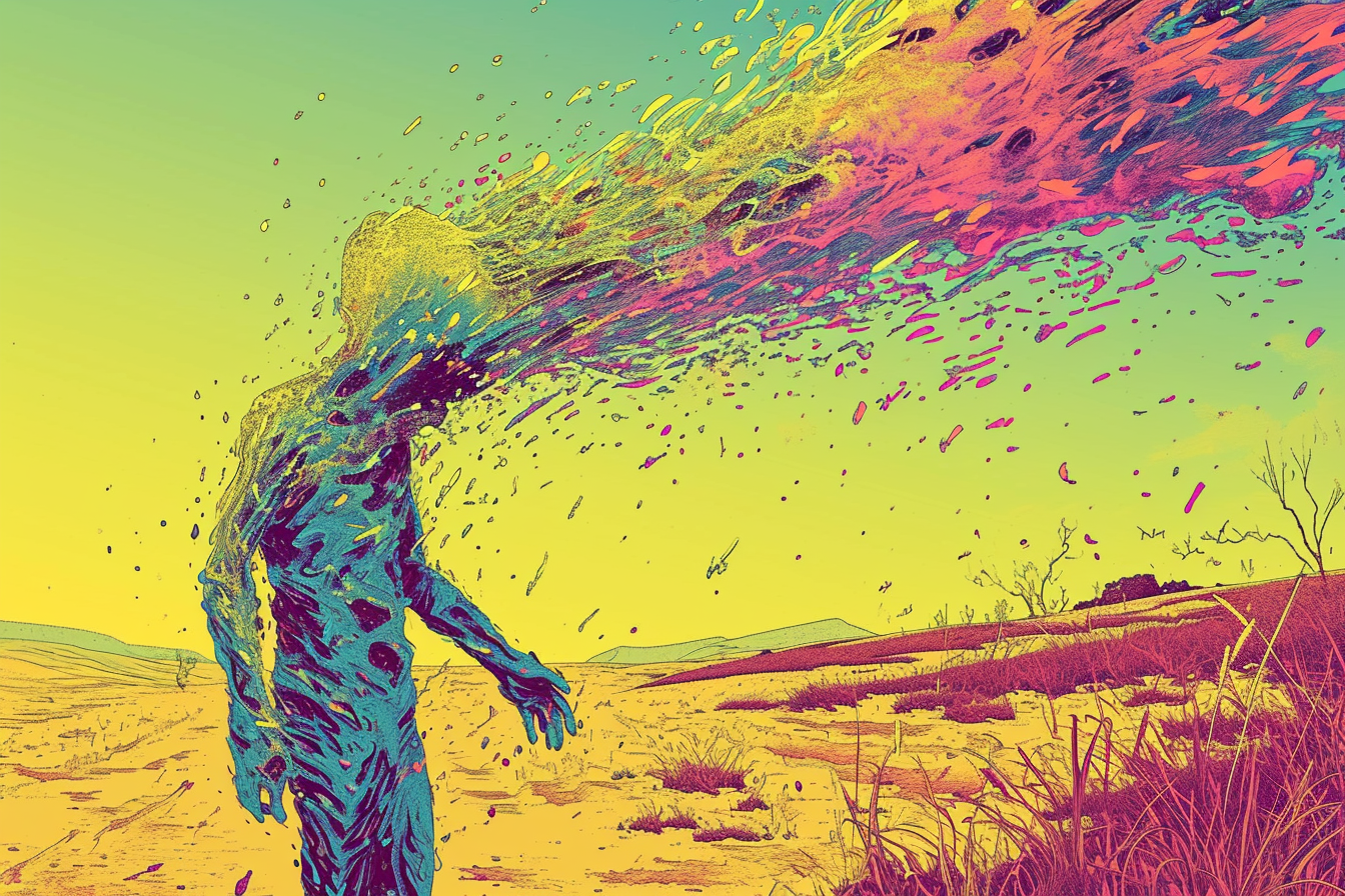 Dust being swept away by wind
