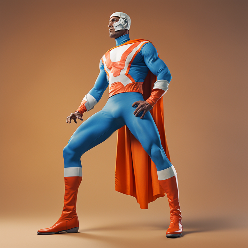 Dutch Superhero with Clogs and Colorful Outfit