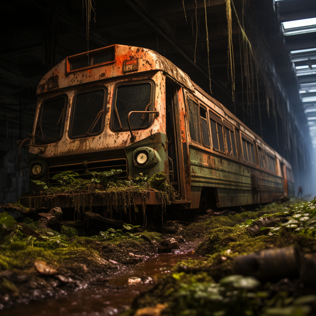 Acid rain in dystopian underground shuttle