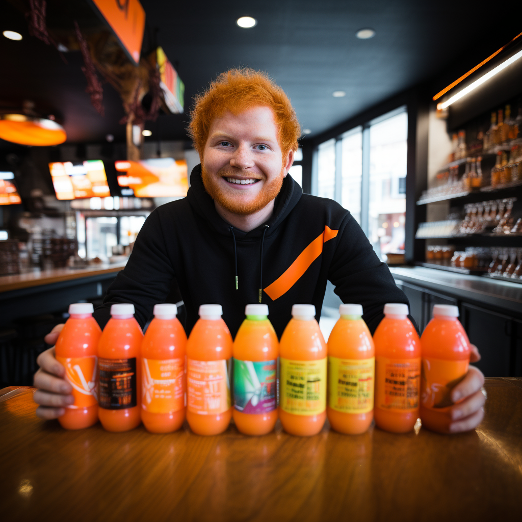 Ed Sheeran smiling and promoting Gatorade