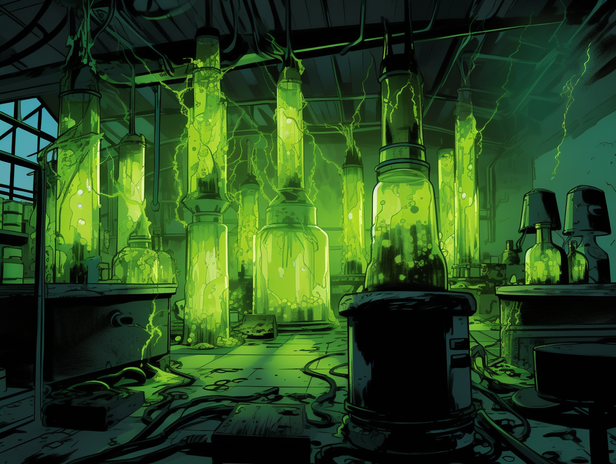 Fluid-filled Containment Cylinders in Eerie Green Laboratory