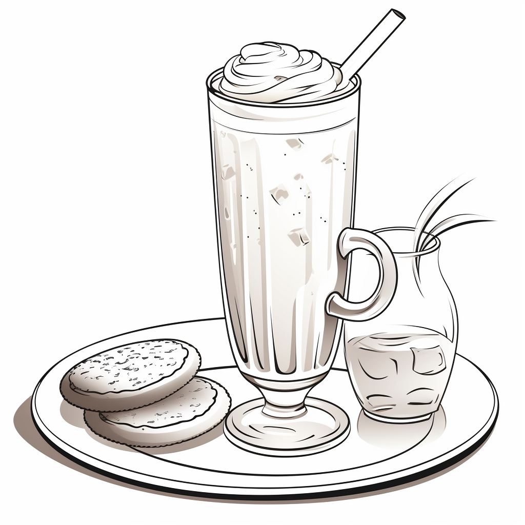 Coloring page of eggnog with cinnamon whipcream