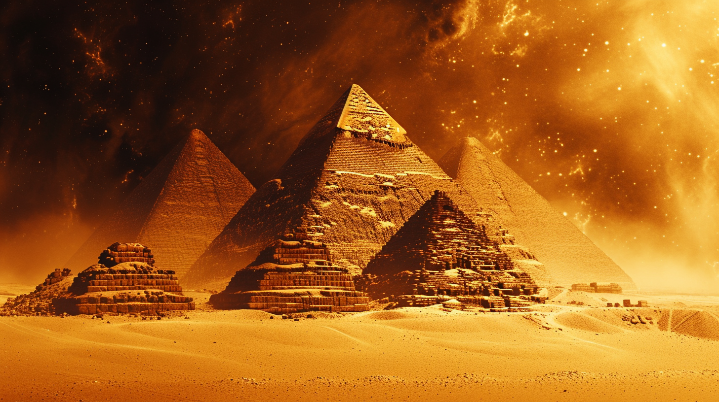 Egyptian Pyramids Fractals Digital Lighting