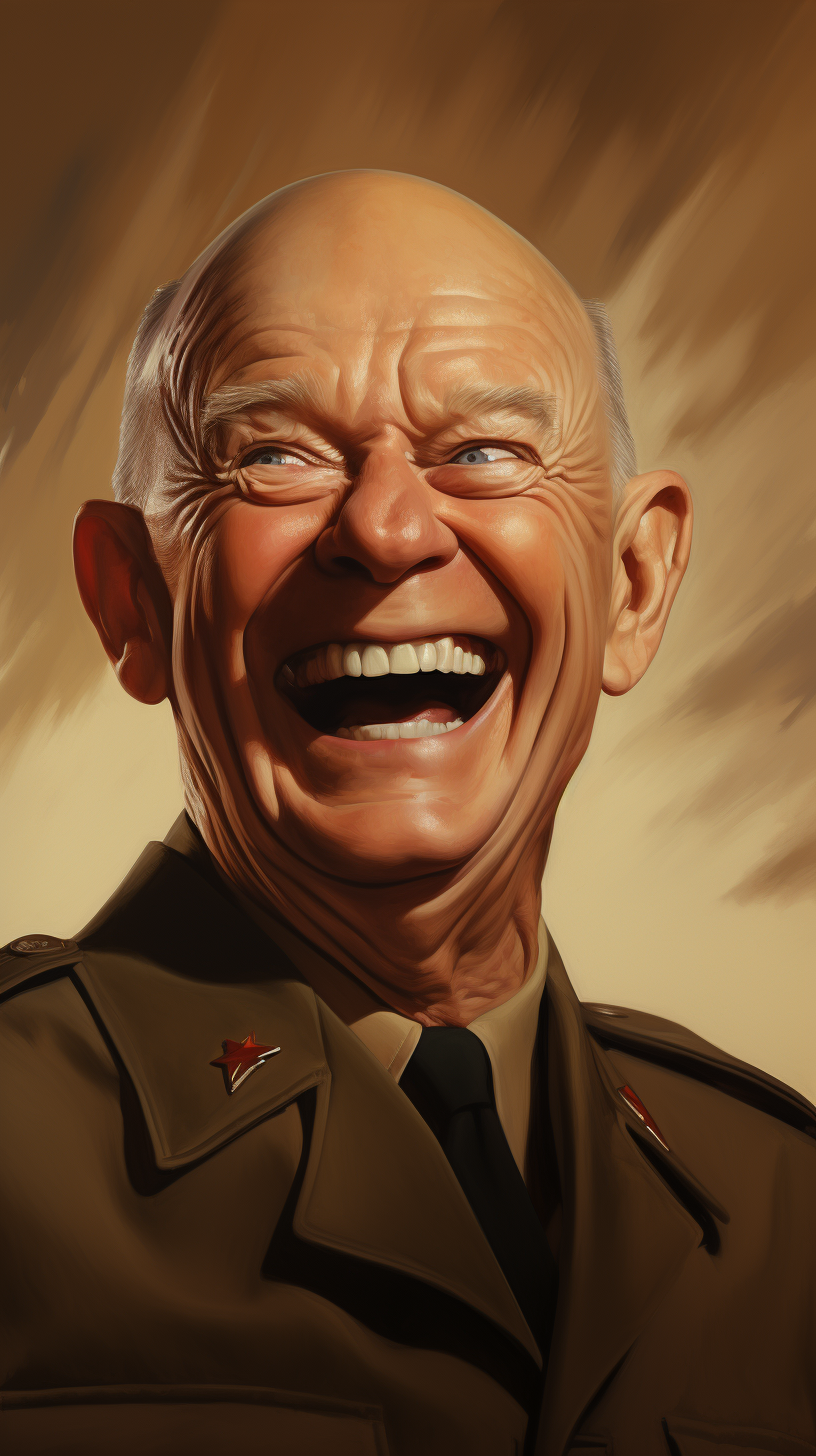 Dwight Eisenhower laughing illustration