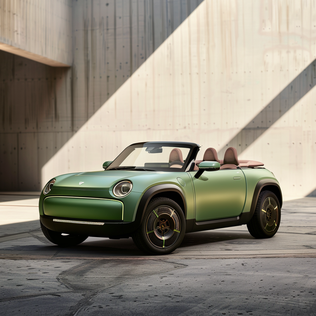 Small electric green coupe car