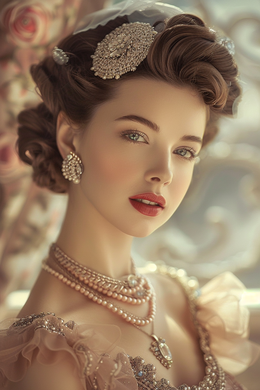 Retro style elegant beauty jewelry