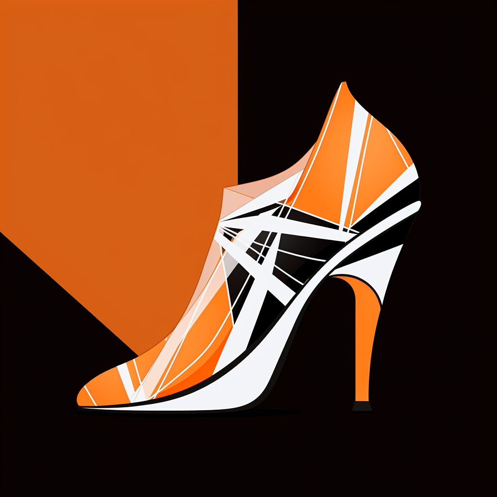 Geometric shoe art illustration