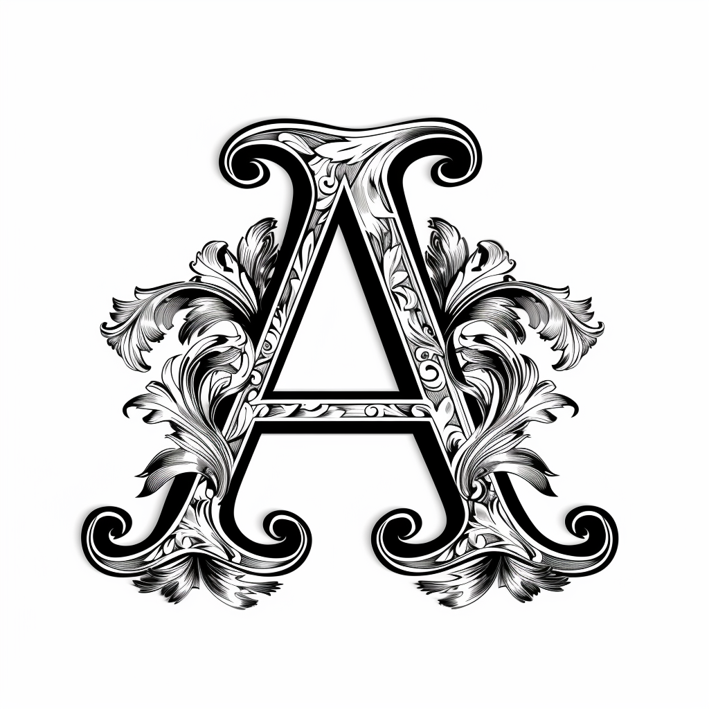 elegant letter a baroque vector