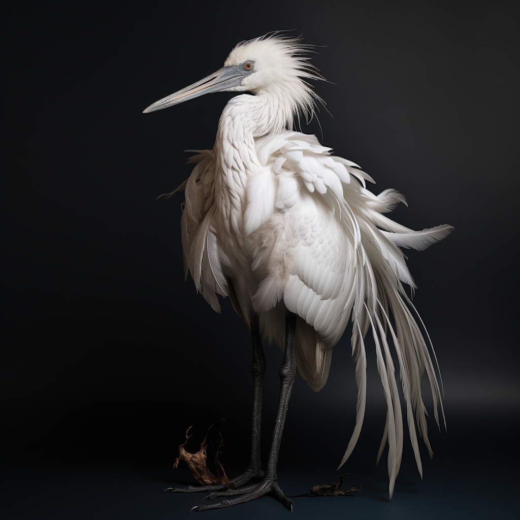 Graceful white bird standing in the arctic