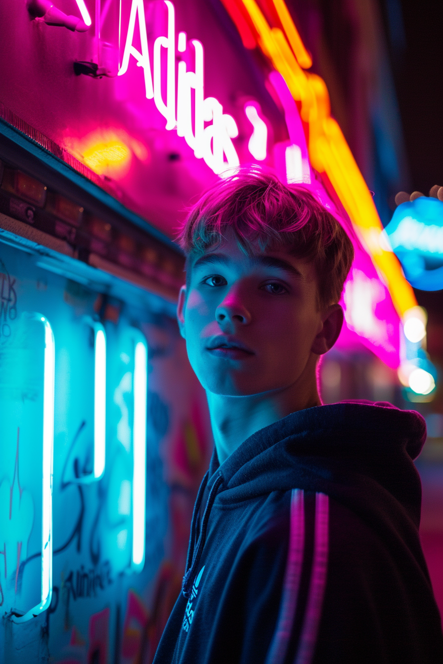 Stylish Teen in Black Hoodie