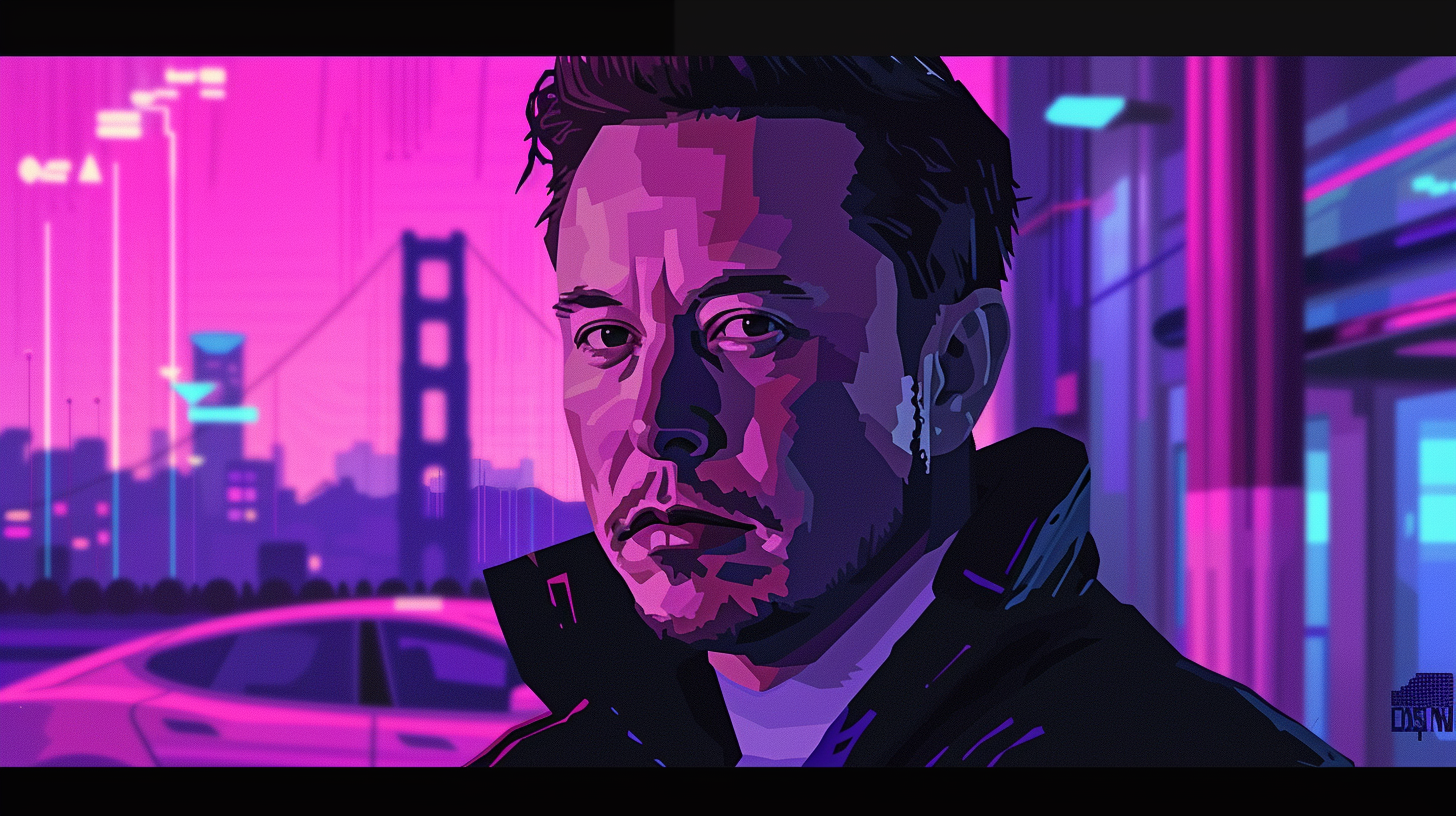 Elon Musk Sony A9 Telepathy Pixel Art