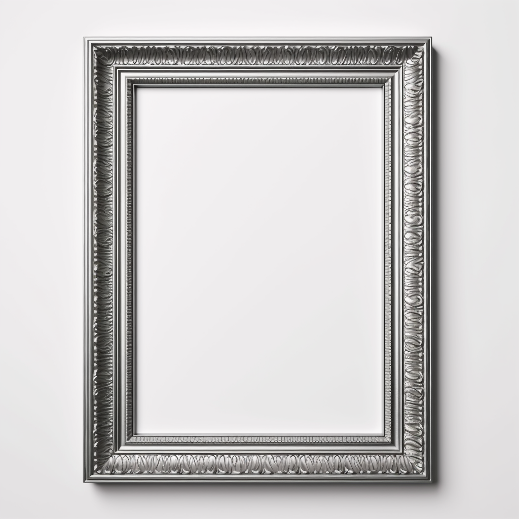 Empty photo frame on white background