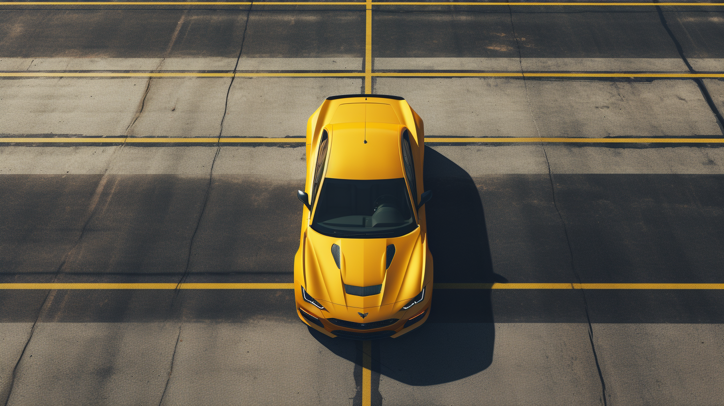 Car parked on empty tarmac