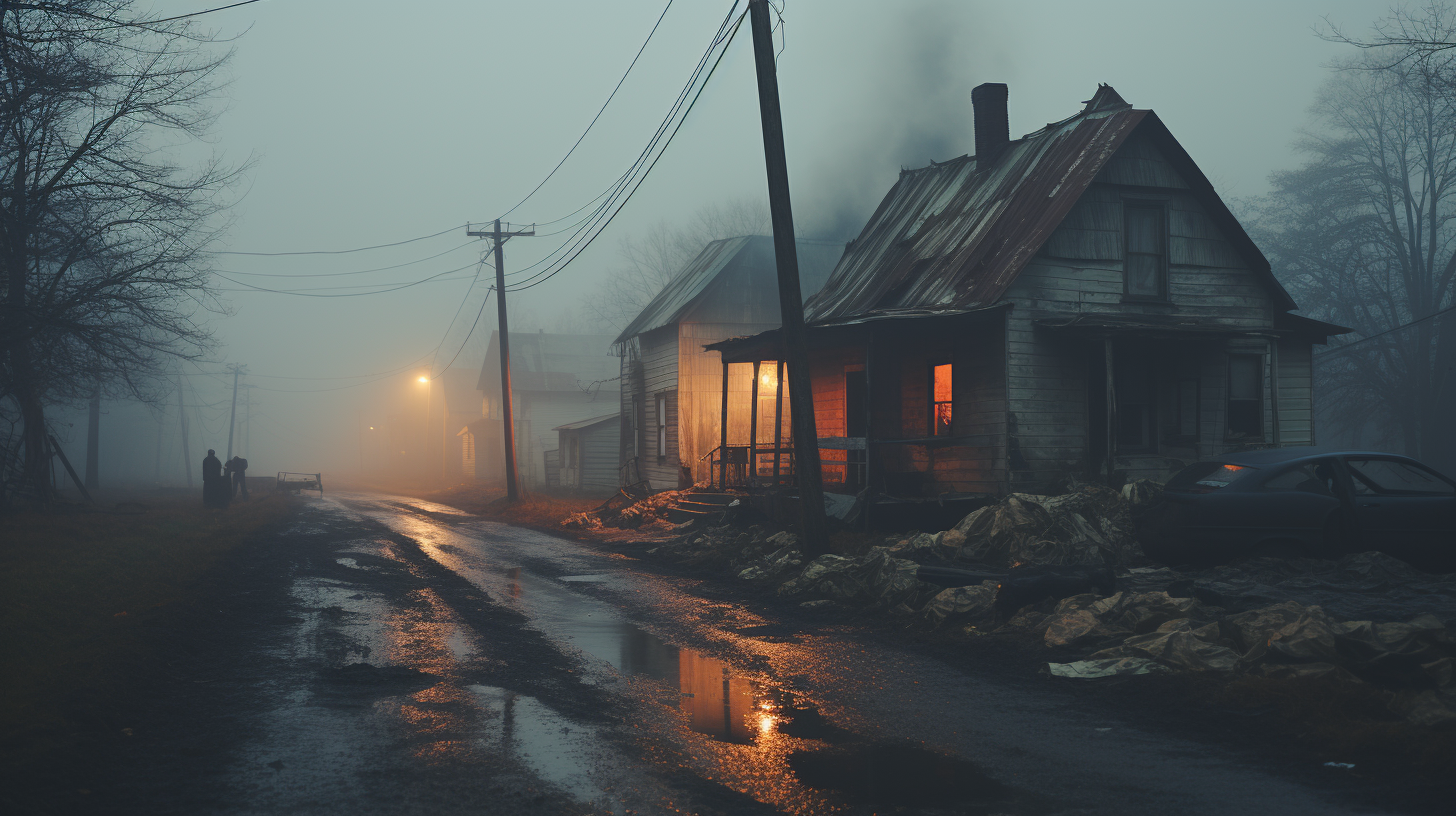 Image of empty neighborhood with nostalgic atmosphere