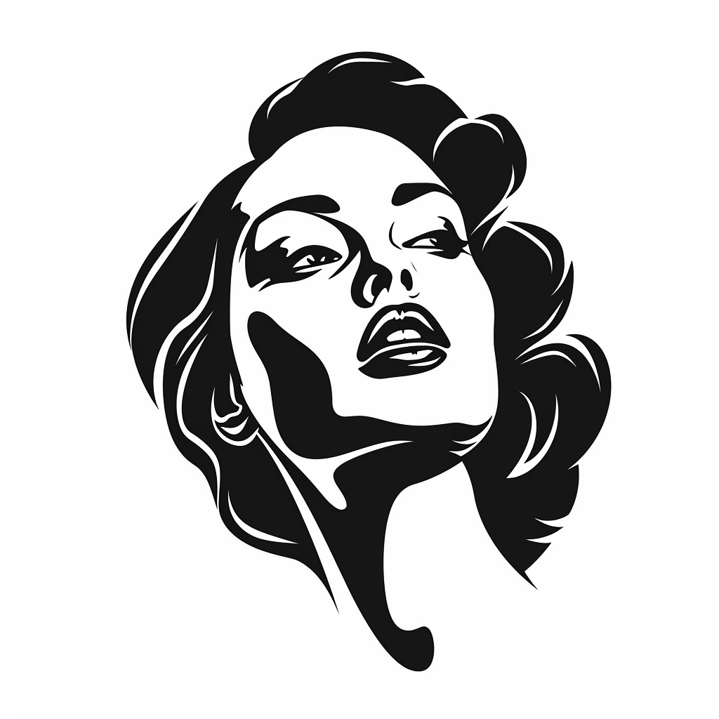 Engraved Woman Portrait in Minimalist Style