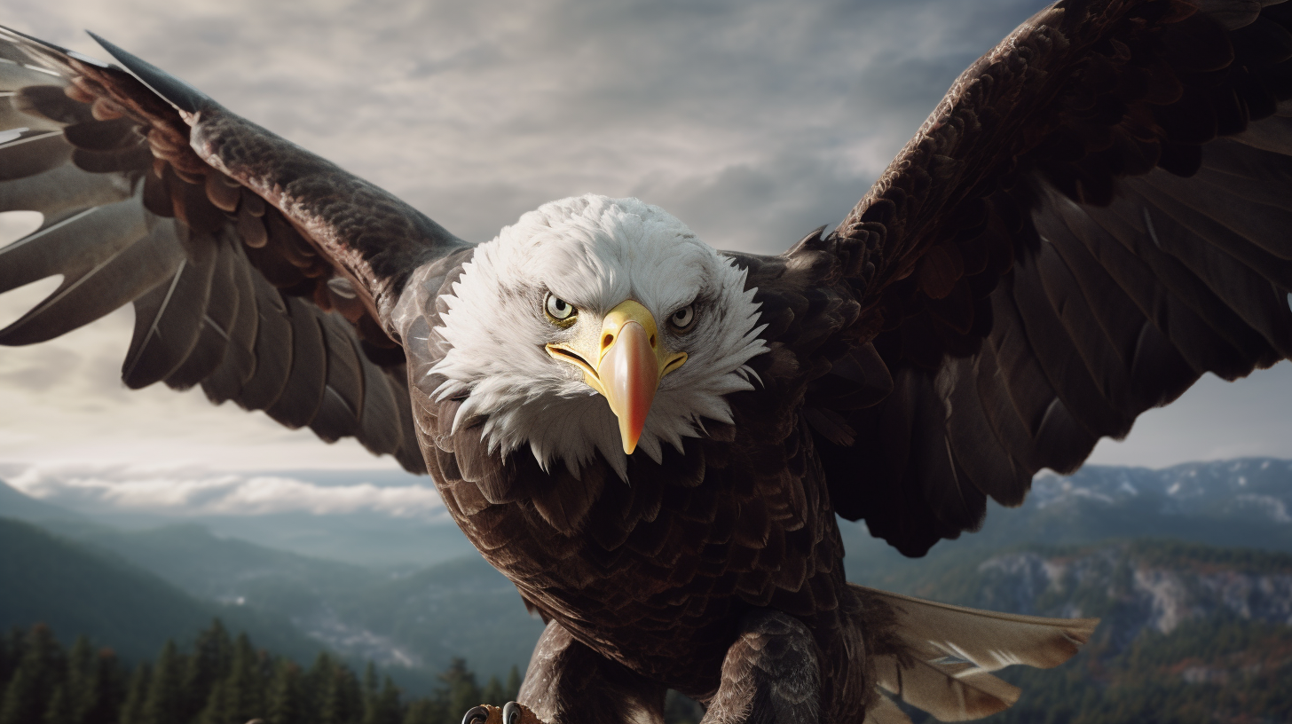 Photorealistic superhero eagle in CGI