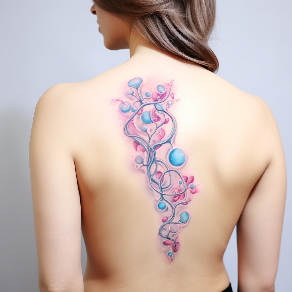 Tattoo of estrogen molecular structure