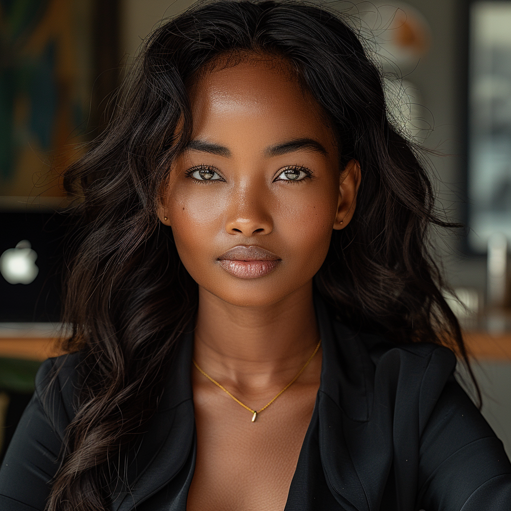 Ethiopian woman at office desk