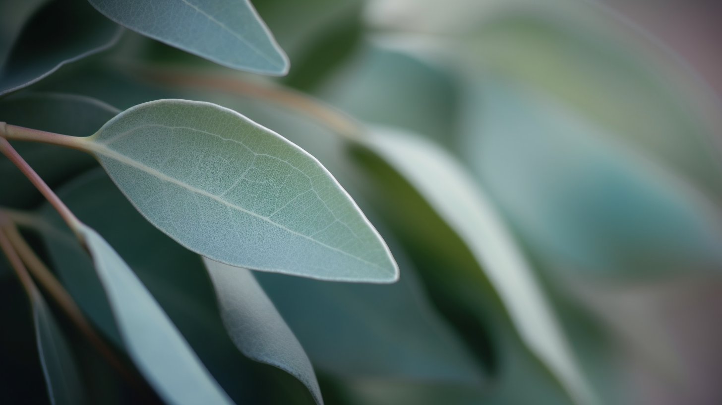 Close-up of fresh eucalyptus and mint leaves